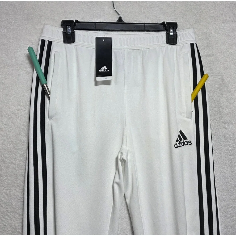 Adidas Climacool Youth XL Training Pants White Black Stripes NWT